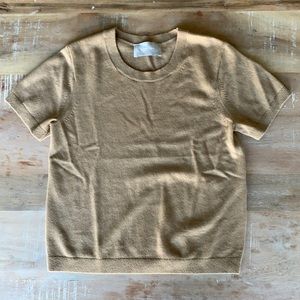 Everlane Cashmere Sweater Tee, Camel, Size Sm